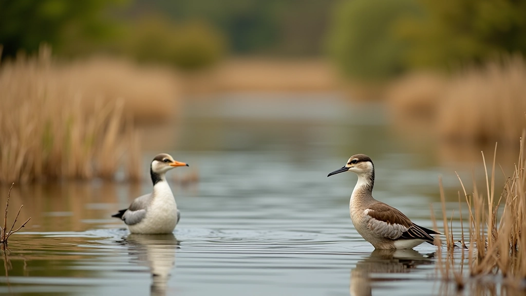 Birdwatchers with binoculars observing wildlife at Wexford Slobs wetland