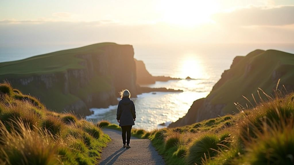 Dramatic coastal landscape along the Wild Atlantic Way with cliffs and ocean views